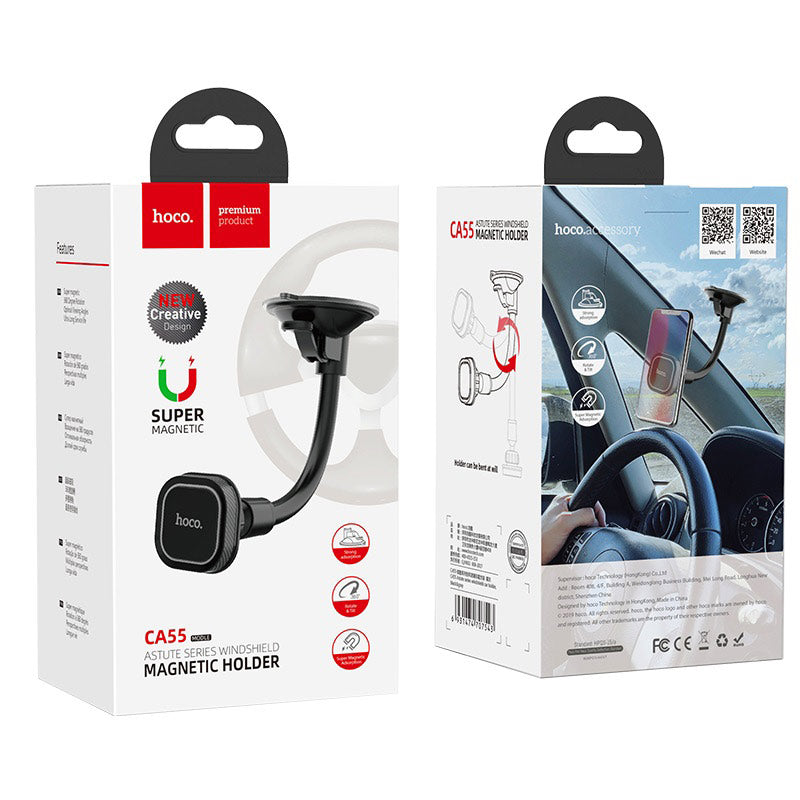 Soporte de teléfono serie CA55 Astute para parabrisas de automóvil con rotación universal.