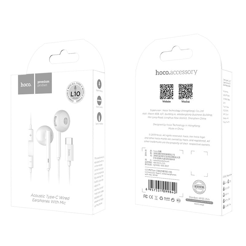 Auriculares con cable tipo C “L10 Acoustic” con micrófono