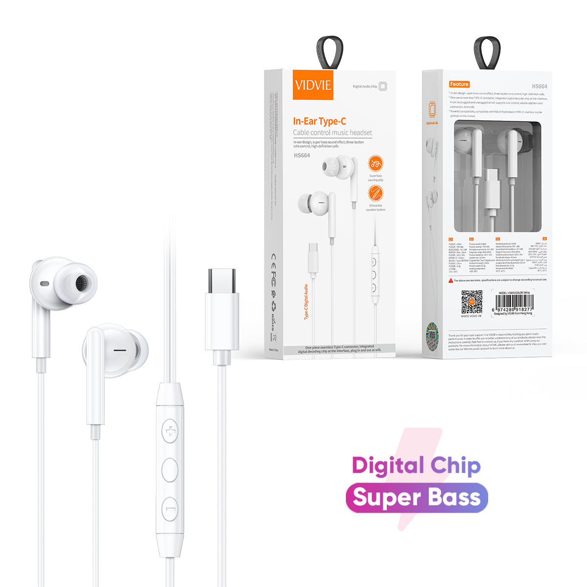 Auriculares con cable tipo C