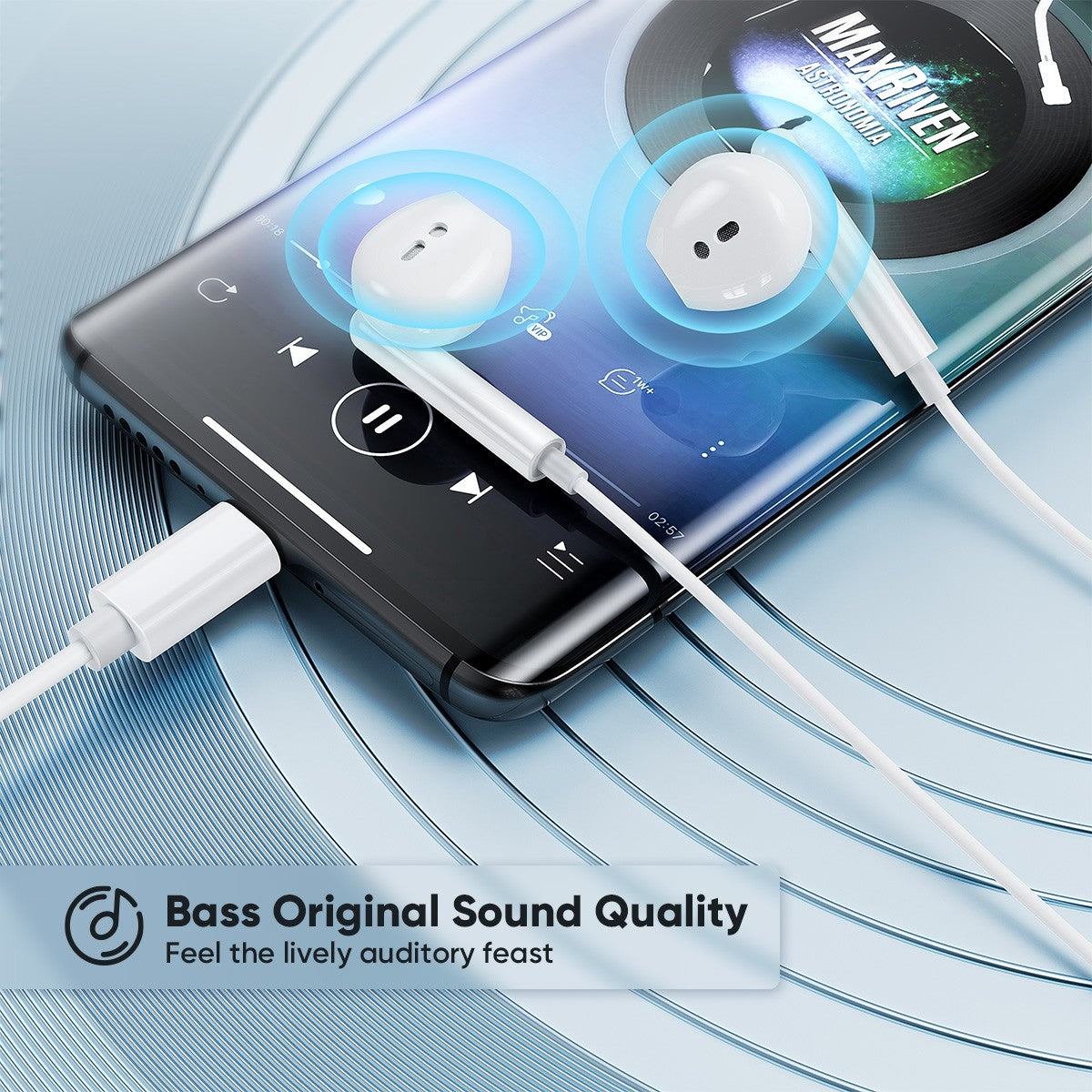 Auriculares con cable tipo C sin goma