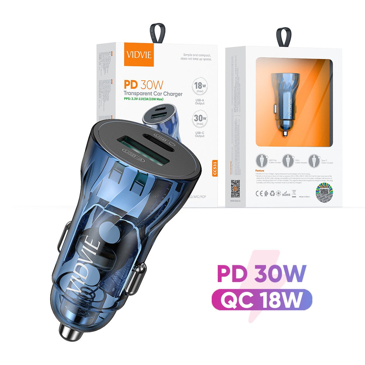 Cargador de coche de 30 W