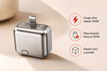 Adaptador de Carga Rápida 140W con Desconexión Automática Type-C