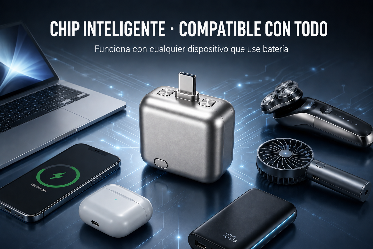Adaptador de Carga Rápida 140W con Desconexión Automática Type-C