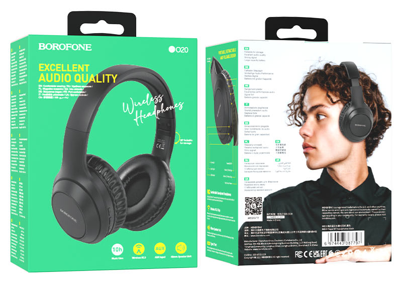 Audifonos Bluetooth BO20 Borofone Color Negro
