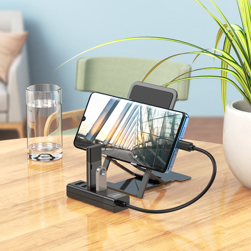 Concentrador tipo C 4 en 1 “HB25 Easy mix” Tipo C a USB3.0+USB2.0*3