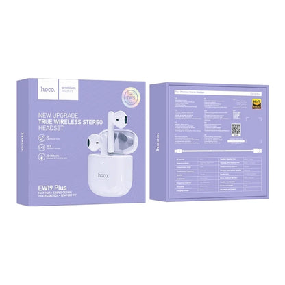 AUDIFONOS HOCO EW19 PLUS BLUETOOTH TWS MORADO