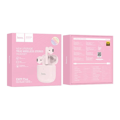 Audífonos Inalámbricos Bluetooth 5.3v Touch Tws Hoco Ew19 Plus Rosado
